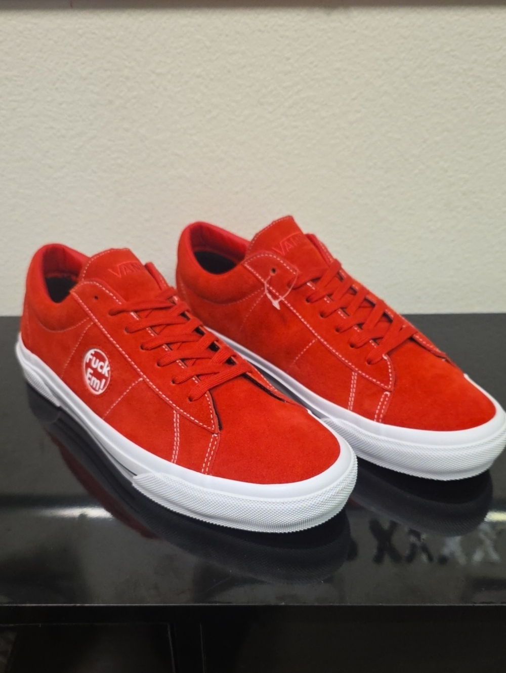 Vans Supreme Sid Pro Fu@ck Em Red Suede Men’s 13 Women’s 14.5 New